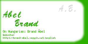 abel brand business card